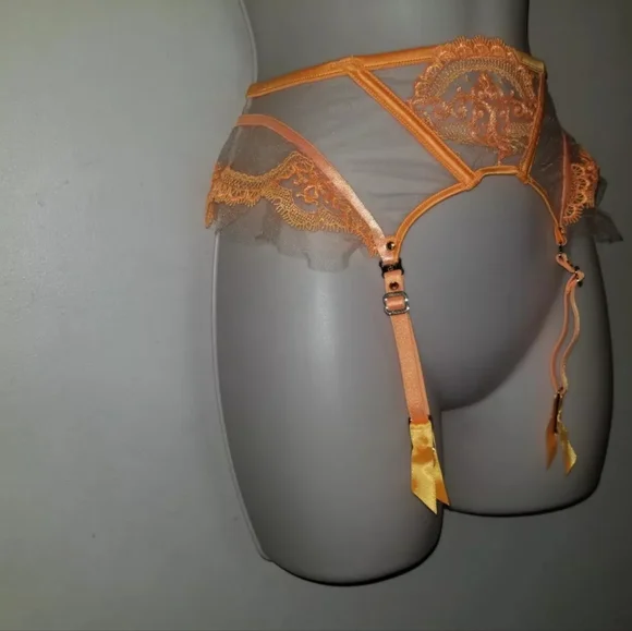 Honey Birdette Gabrielle Mango Suspender NWT